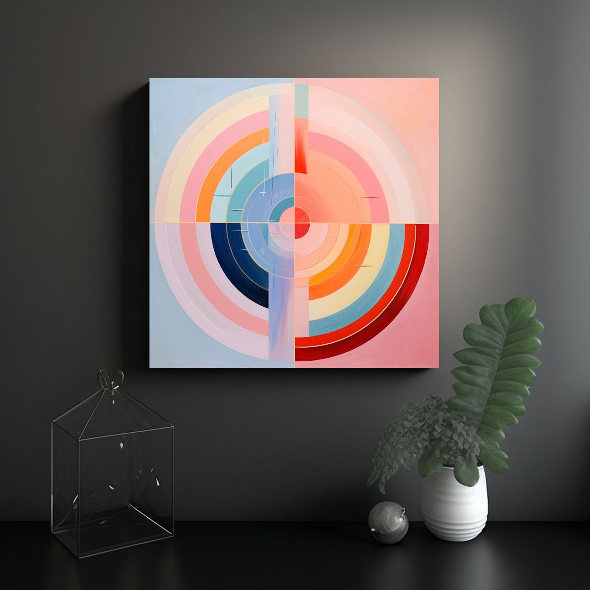 GENERICO - Pinturas Abstractas De Colores Del Arcoíris En 80x80 Cm