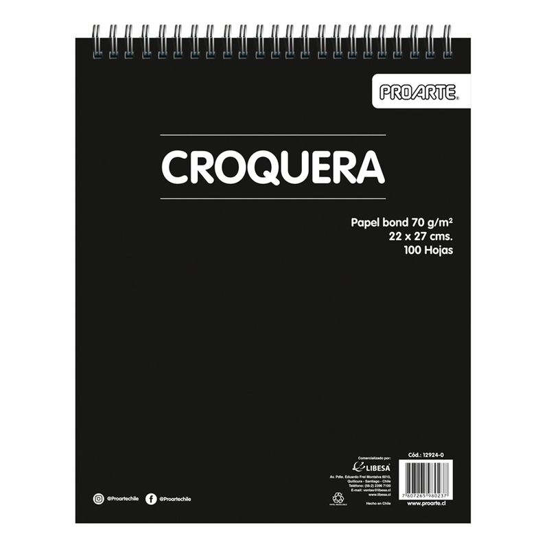 PROARTE - Croquera Proarte 22X27cm 100hjs
