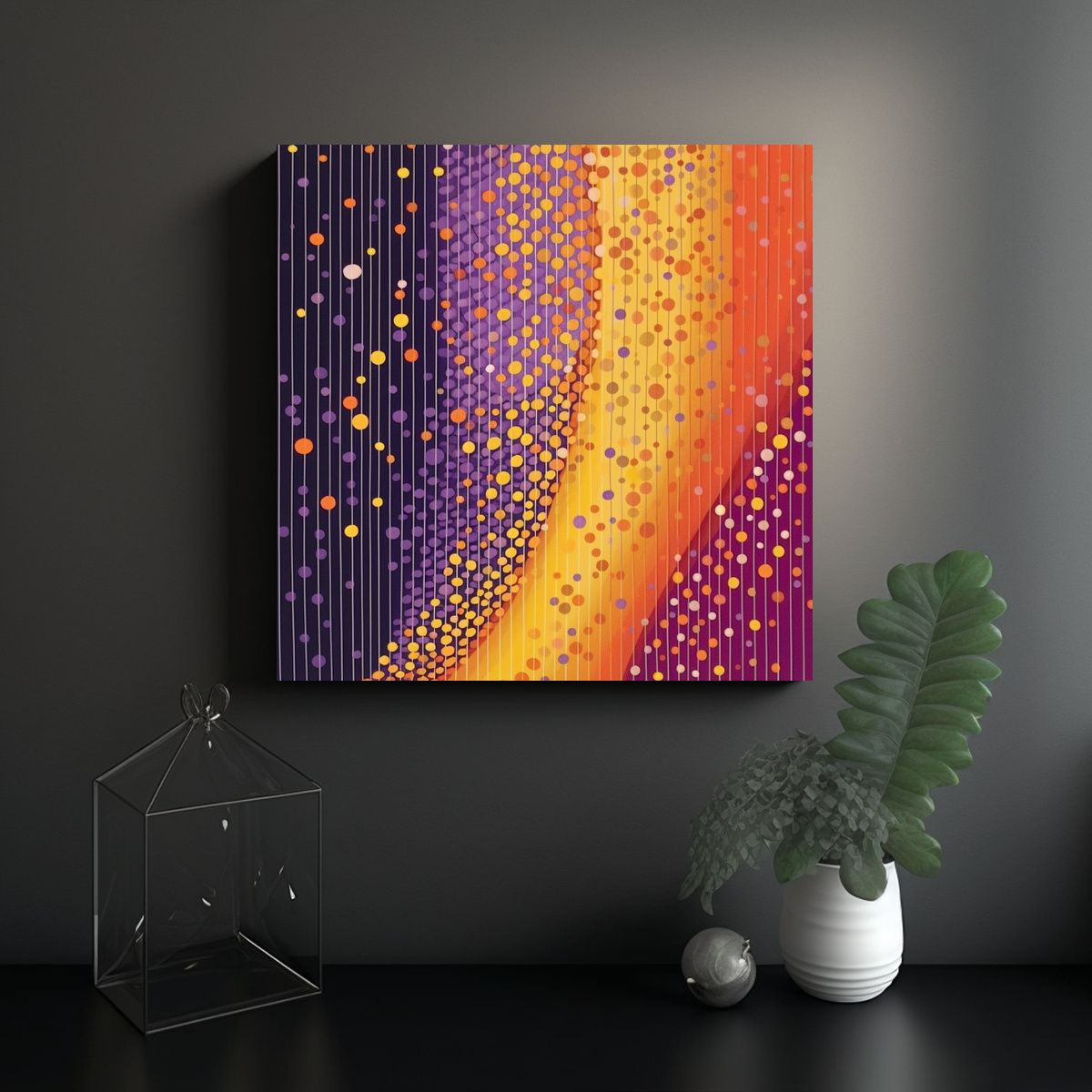 GENERICO - Pinturas De Decoración De Arte Ilustrado A Rayas 80x80 Cm