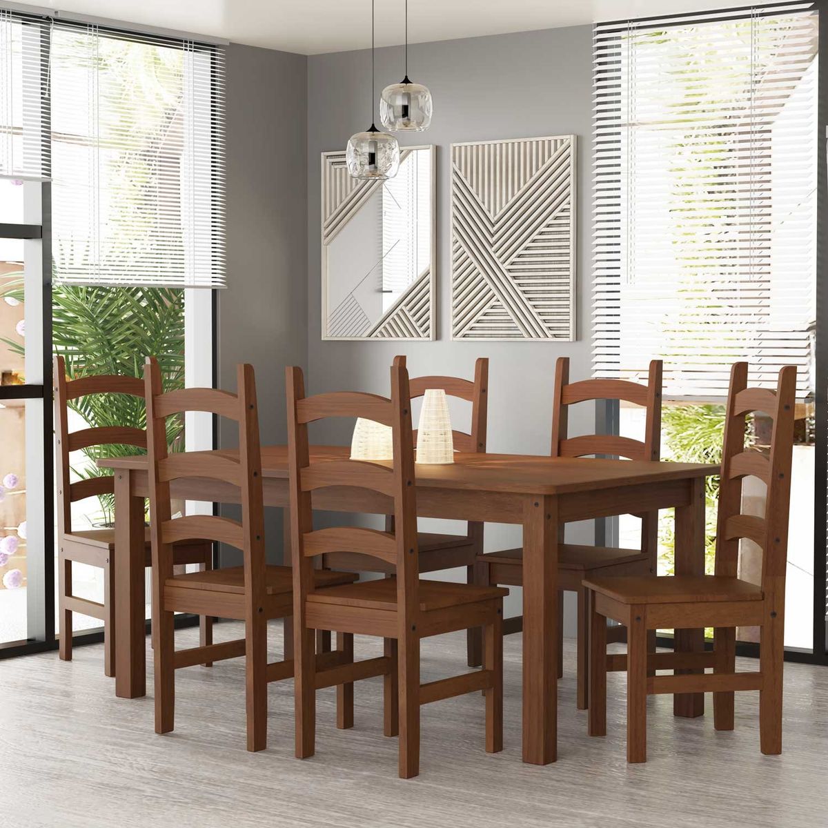 VEKKAHOME - COMEDOR MADERA ITALIA 6S 273190+3X273190