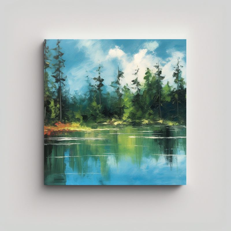 GENERICO - Pintura Paisajística Estilo Impresionismo Con 70x70 Cm
