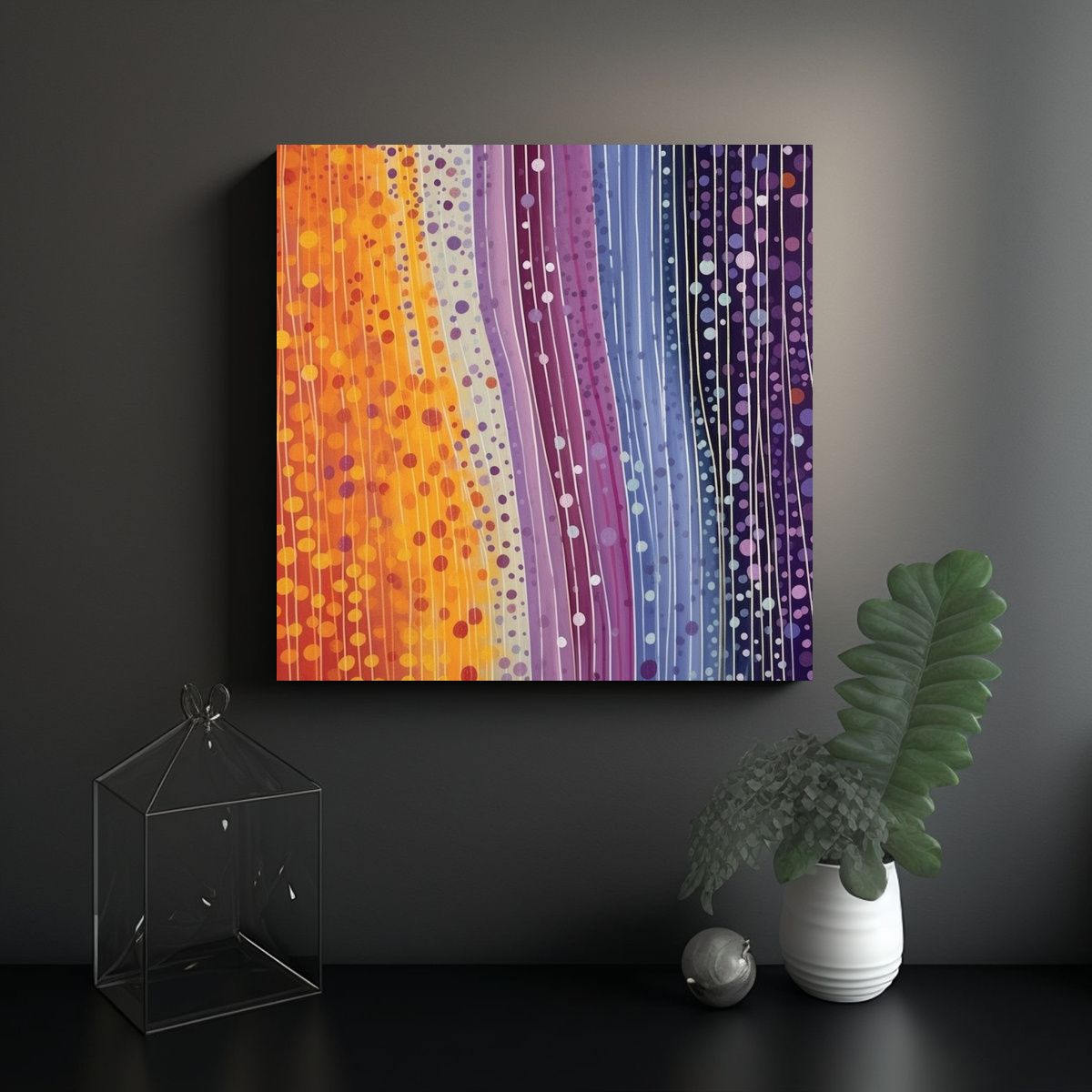 GENERICO - Pinturas Decorativas De Rayas Punteadas Luminosas 70x70 Cm