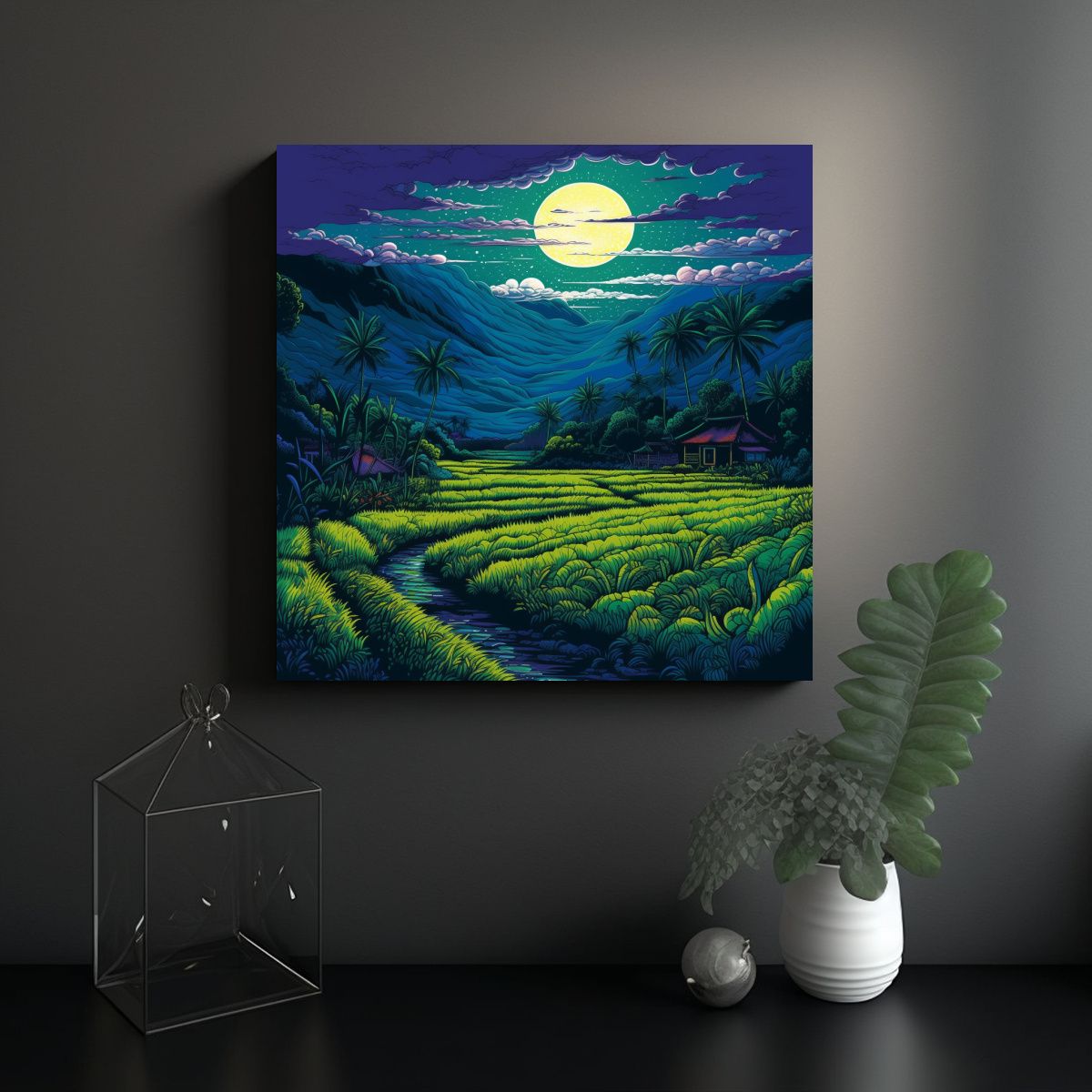 GENERICO - Pintura De Decoración De Campo De Arroz 70x70 Cm