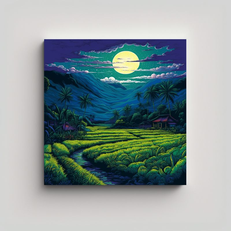 GENERICO - Pintura De Decoración De Campo De Arroz 60x60 Cm