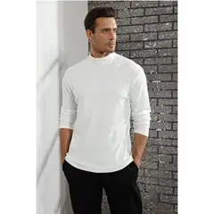 LIKE SHOP - Camiseta Hombre Manga Larga Cuello Beatle Fibra Bambu 3610