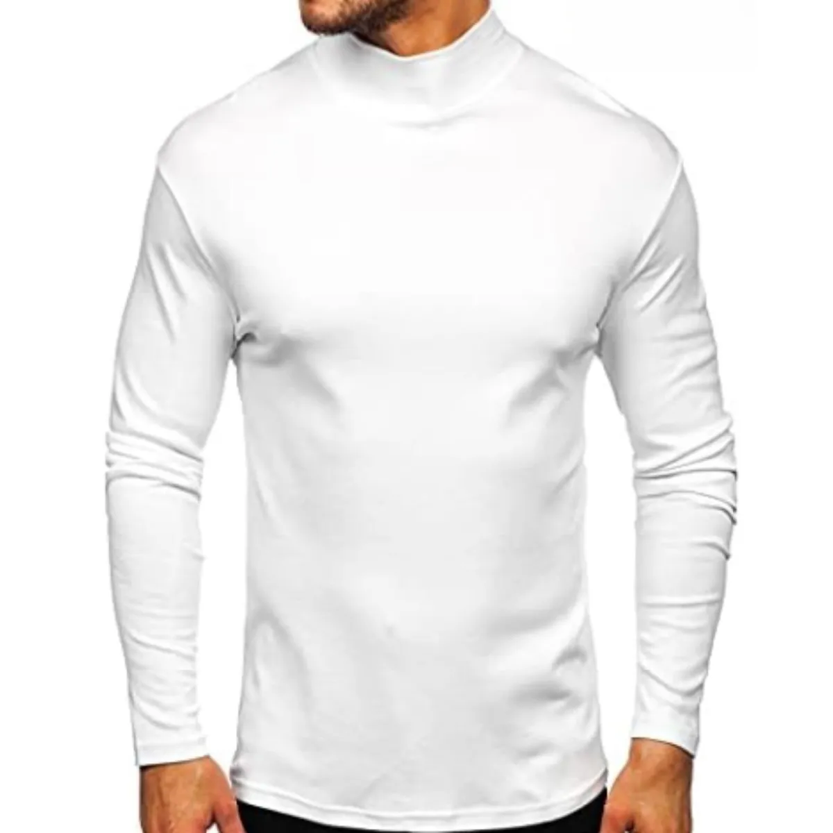 LIKE SHOP - Camiseta Hombre Manga Larga Cuello Beatle Fibra Bambu 3610