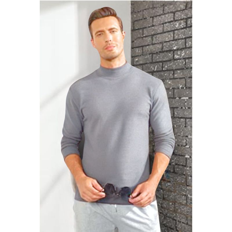 MPROPIA - Camiseta Hombre Manga Larga Cuello Beatle Fibra Bambu 3610_.