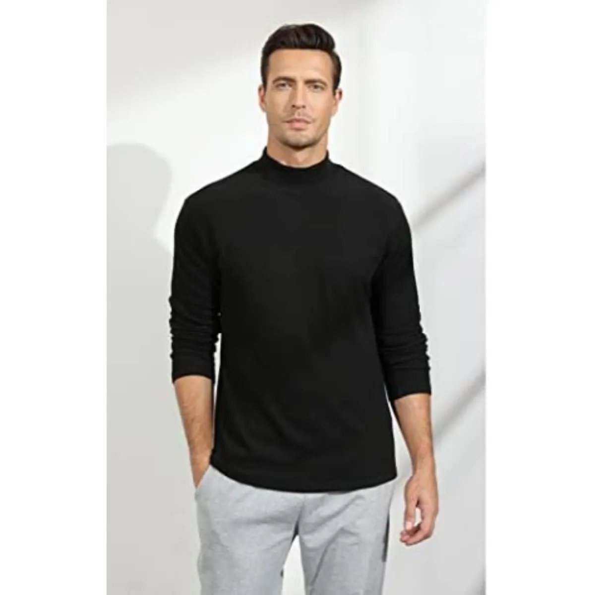 LIKE SHOP - Camiseta Hombre Manga Larga Cuello Beatle Fibra Bambu 3610