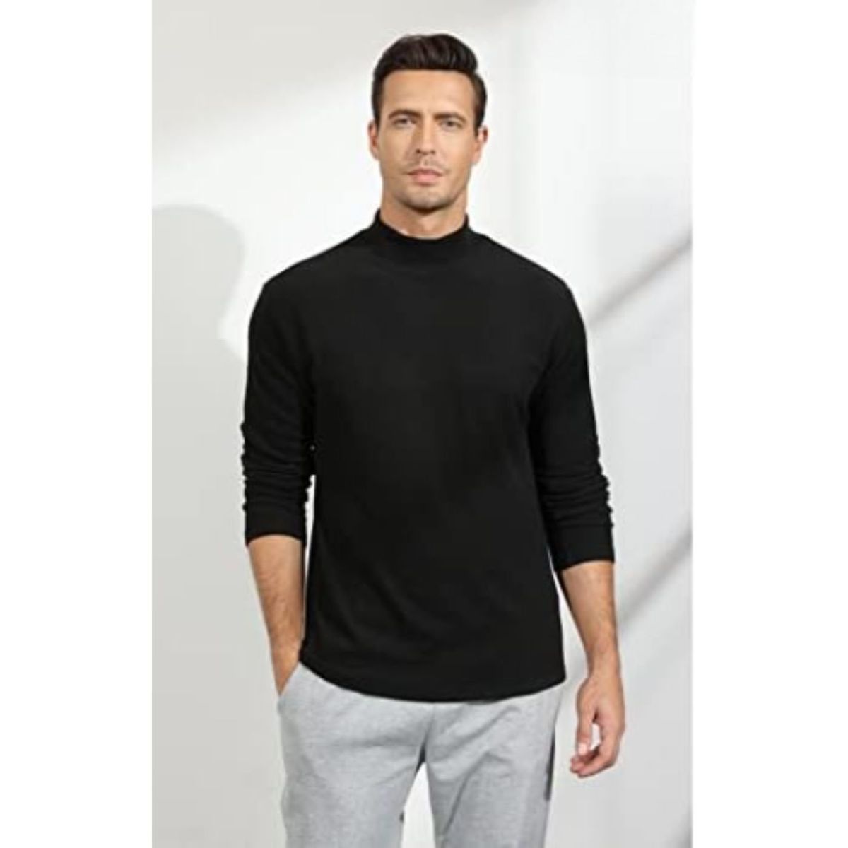 LIKE SHOP - Camiseta Hombre Manga Larga Cuello Beatle Fibra Bambu 3610