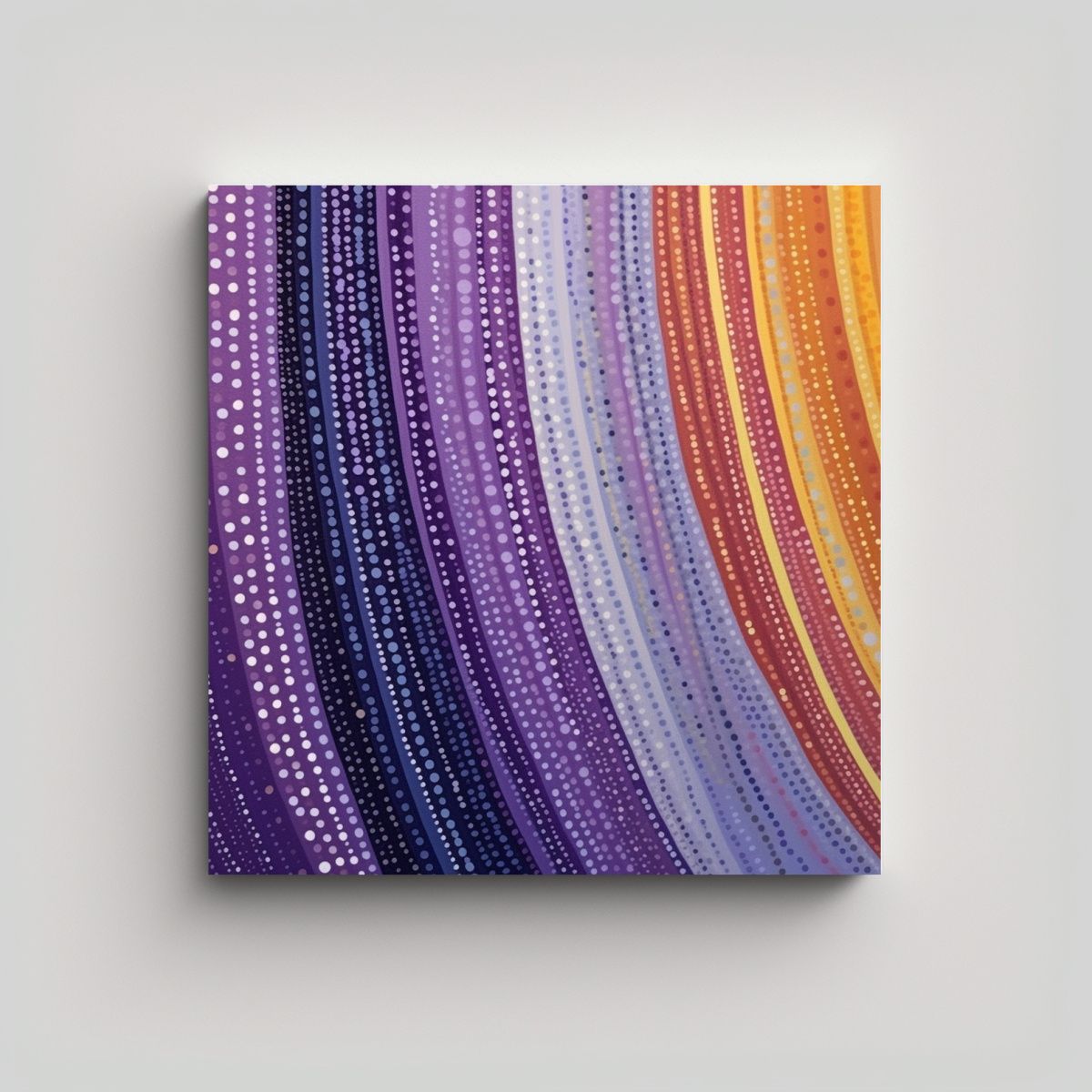 GENERICO - Cuadro Decorativo Tela Canvas Baño Rayas Moradas 70x70 Cm