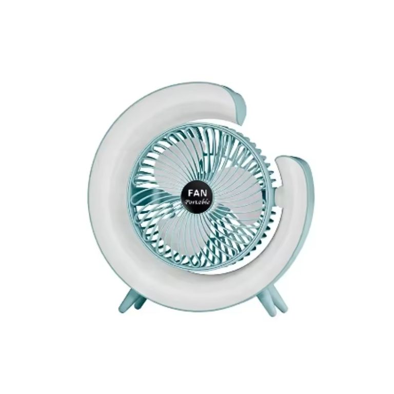 IRM Mini Ventilador De Escritorio Silencioso Recargable Luz Led