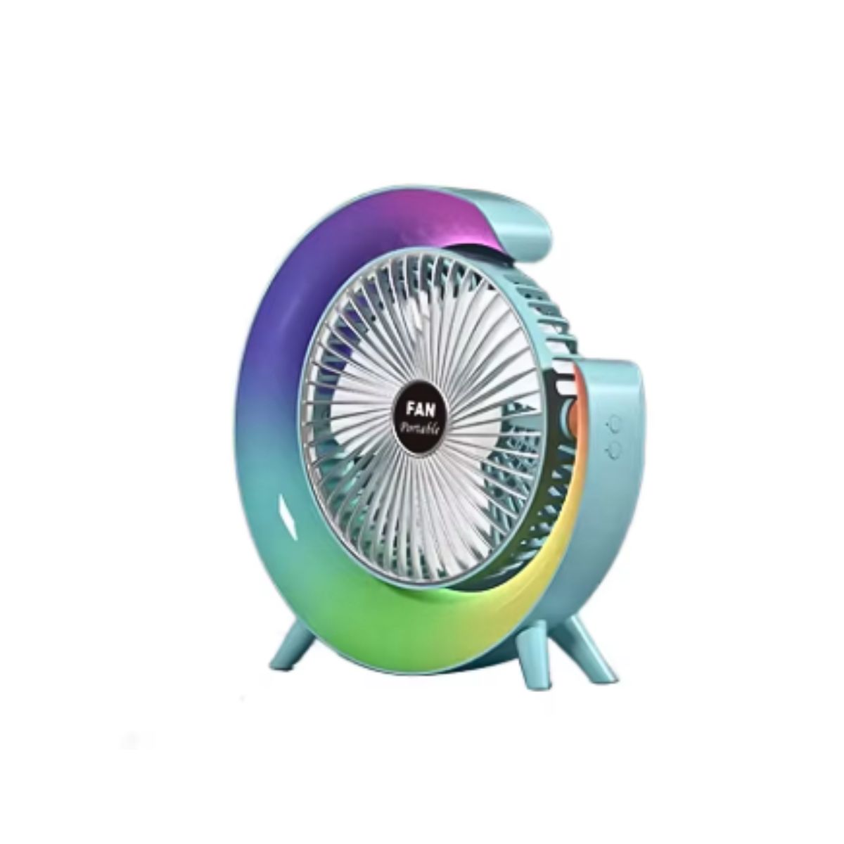 IRM - Mini Ventilador De Escritorio Silencioso Recargable Luz Led