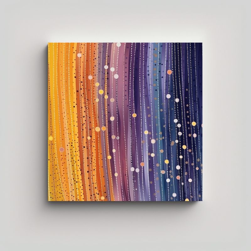 GENERICO - Cuadros De Decoración Hermoso Living Con Rayas 60x60 Cm