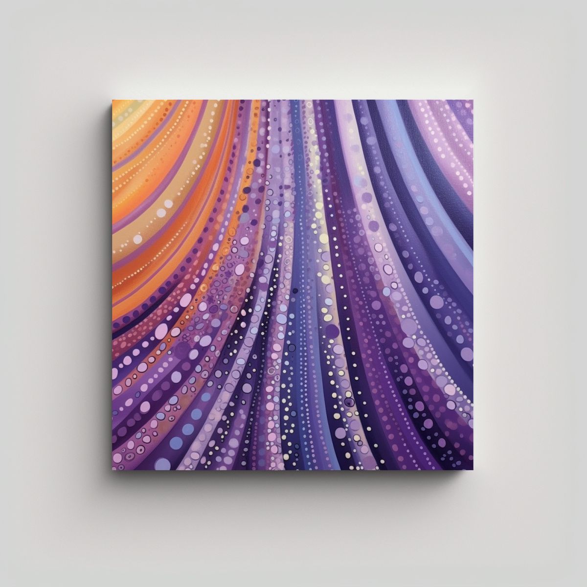 GENERICO - Cuadro Cocina Rayas Moradas Amarillo Y Naranja 90x90 Cm