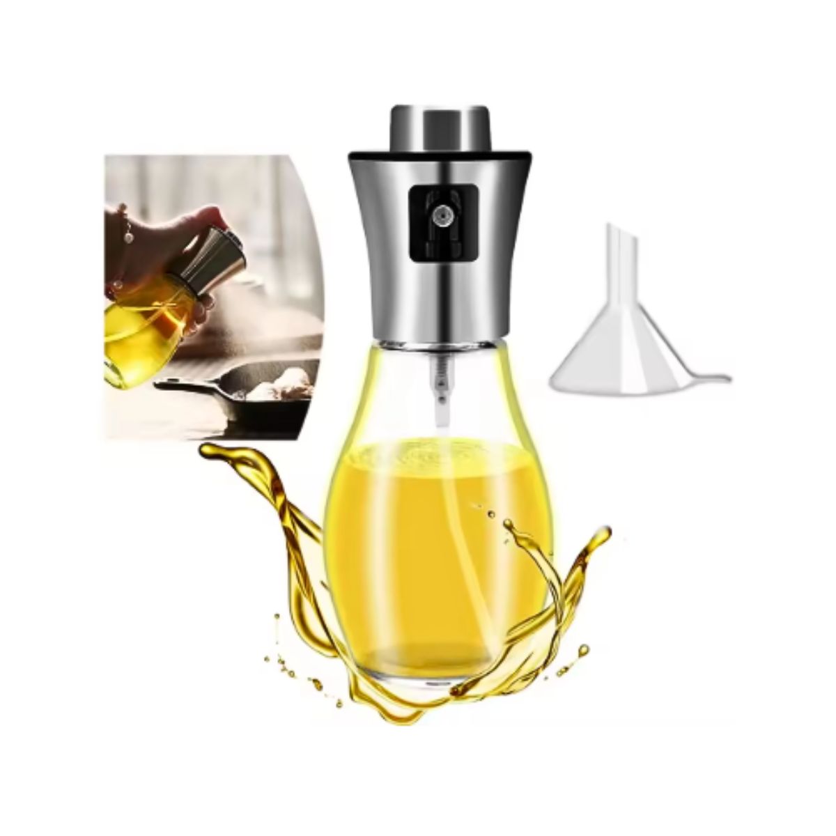 GENERICO - Spray Rociador Pulverizador De Aceite Acero Inoxidable 200ml