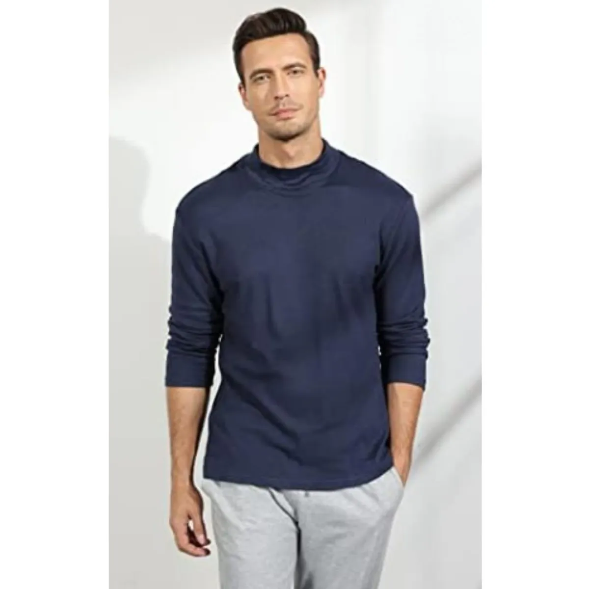 LIKE SHOP - Camiseta Hombre Manga Larga Cuello Beatle Fibra Bambu 3610