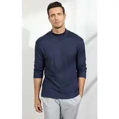 LIKE SHOP - Camiseta Hombre Manga Larga Cuello Beatle Fibra Bambu 3610