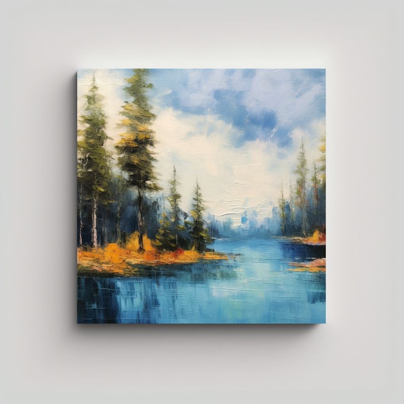 GENERICO - Crear Una Pintura De Paisaje Al Estilo 80x80 Cm
