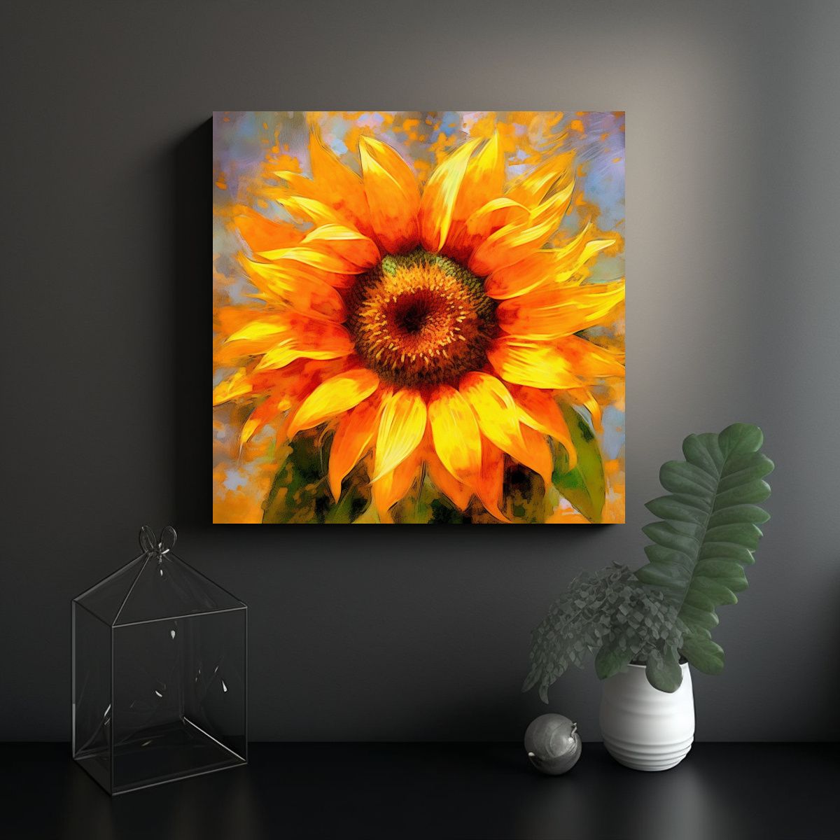 GENERICO - Crear Arte Digital De Girasol En Estilo 70x70 Cm