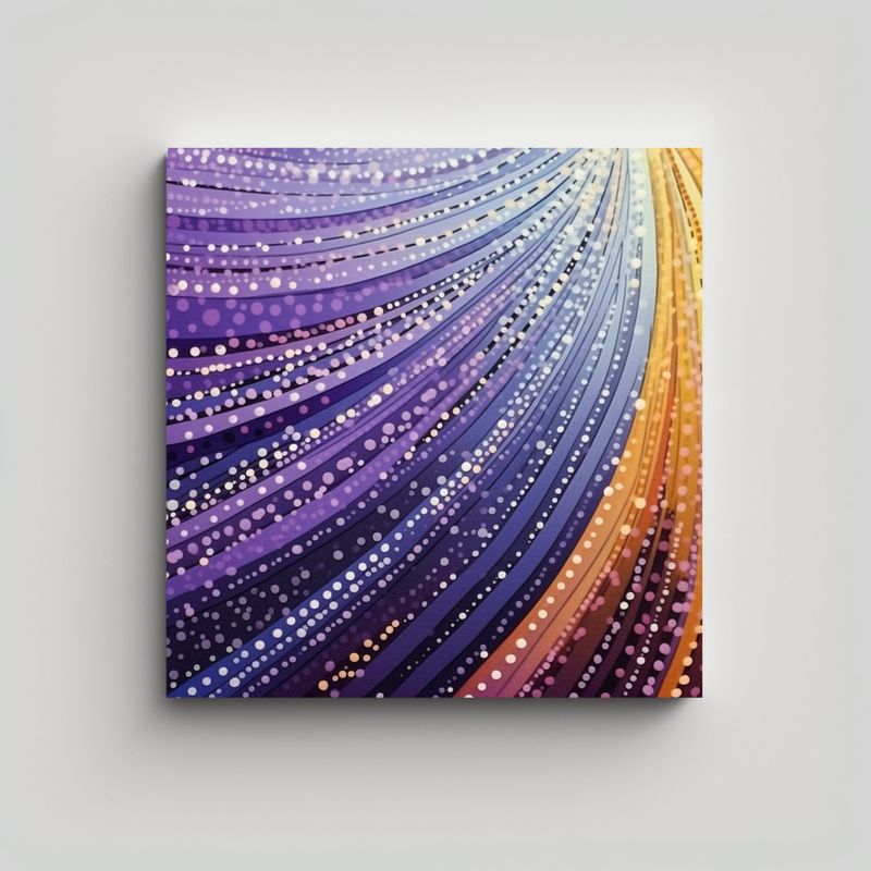 GENERICO - Cuadros Decorativos De Rayas Punteadas Púrpuras 90x90 Cm