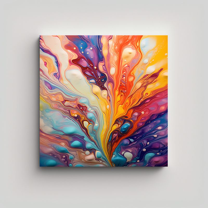 GENERICO - Pinturas De Decoración Abstracta Coloridas Y 80x80 Cm