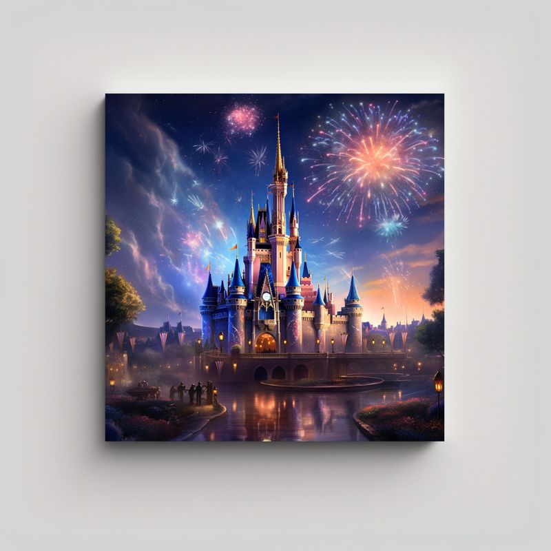 GENERICO - Crear Cuadro Lujoso De Cenicienta De Disney Con 60x60 Cm