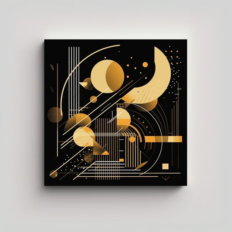 GENERICO - Cuadros Decorativos Abstractos En Tonos Negros Y 80x80 Cm