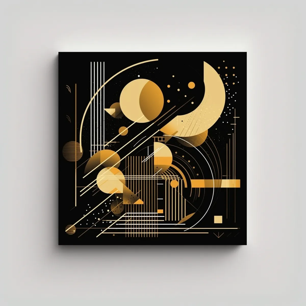 GENERICO - Cuadros Decorativos Abstractos En Tonos Negros Y 70x70 Cm