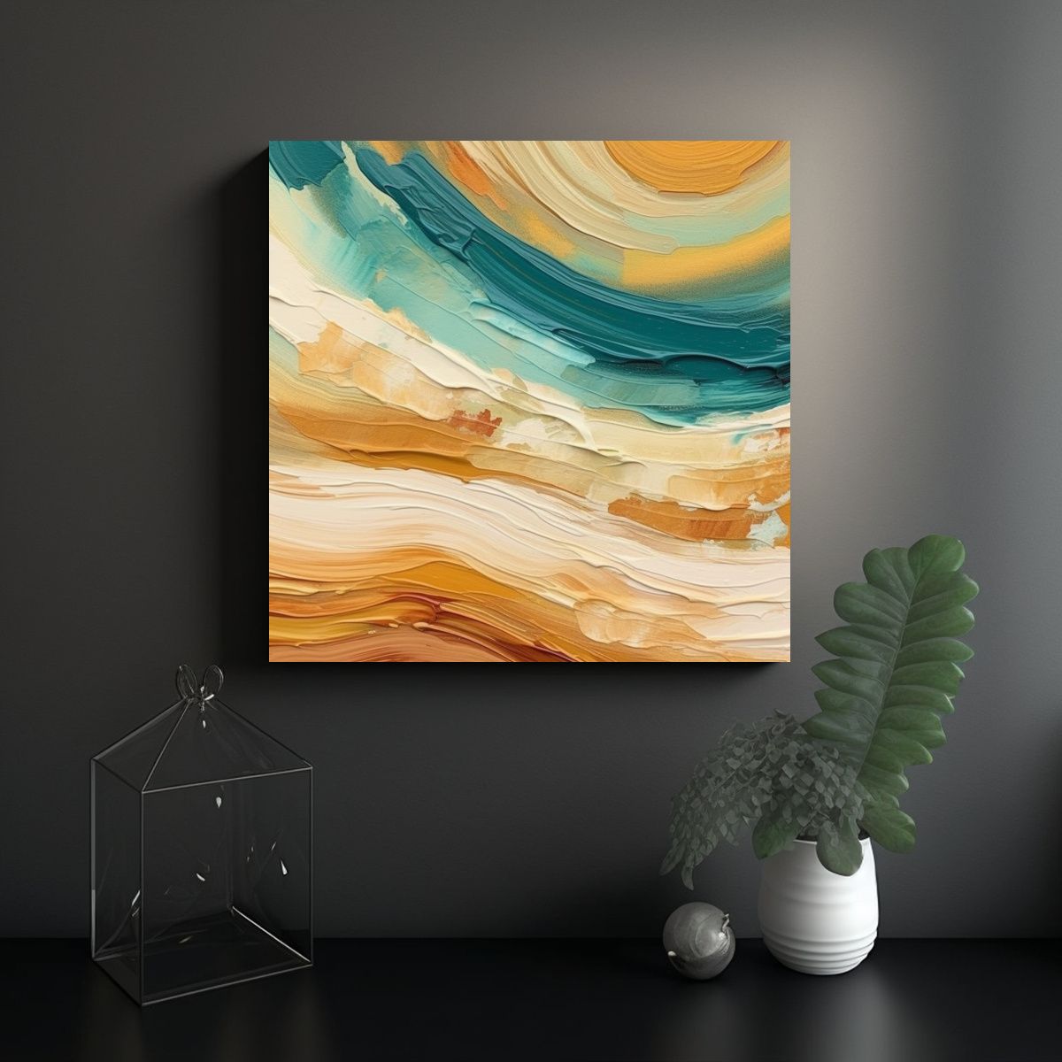 GENERICO - Pintura Al óleo Inspirada En Concepto De 80x80 Cm