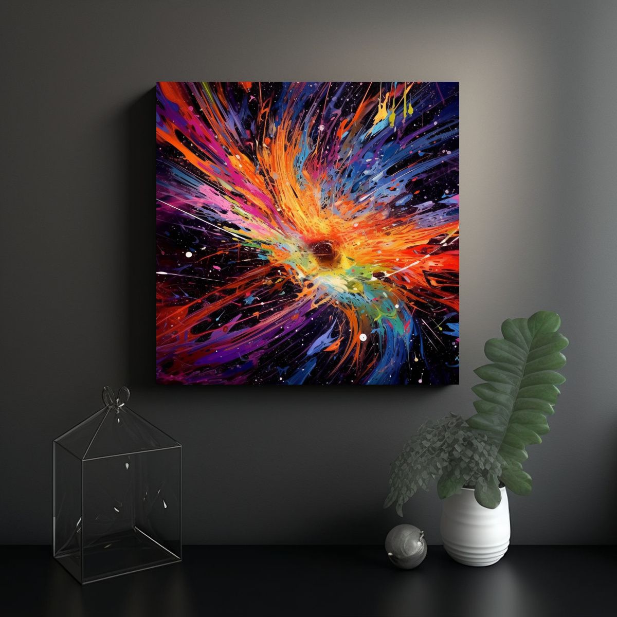 GENERICO - Cuadro Impreso Minimalista Estilo Graffiti 90x90 Cm