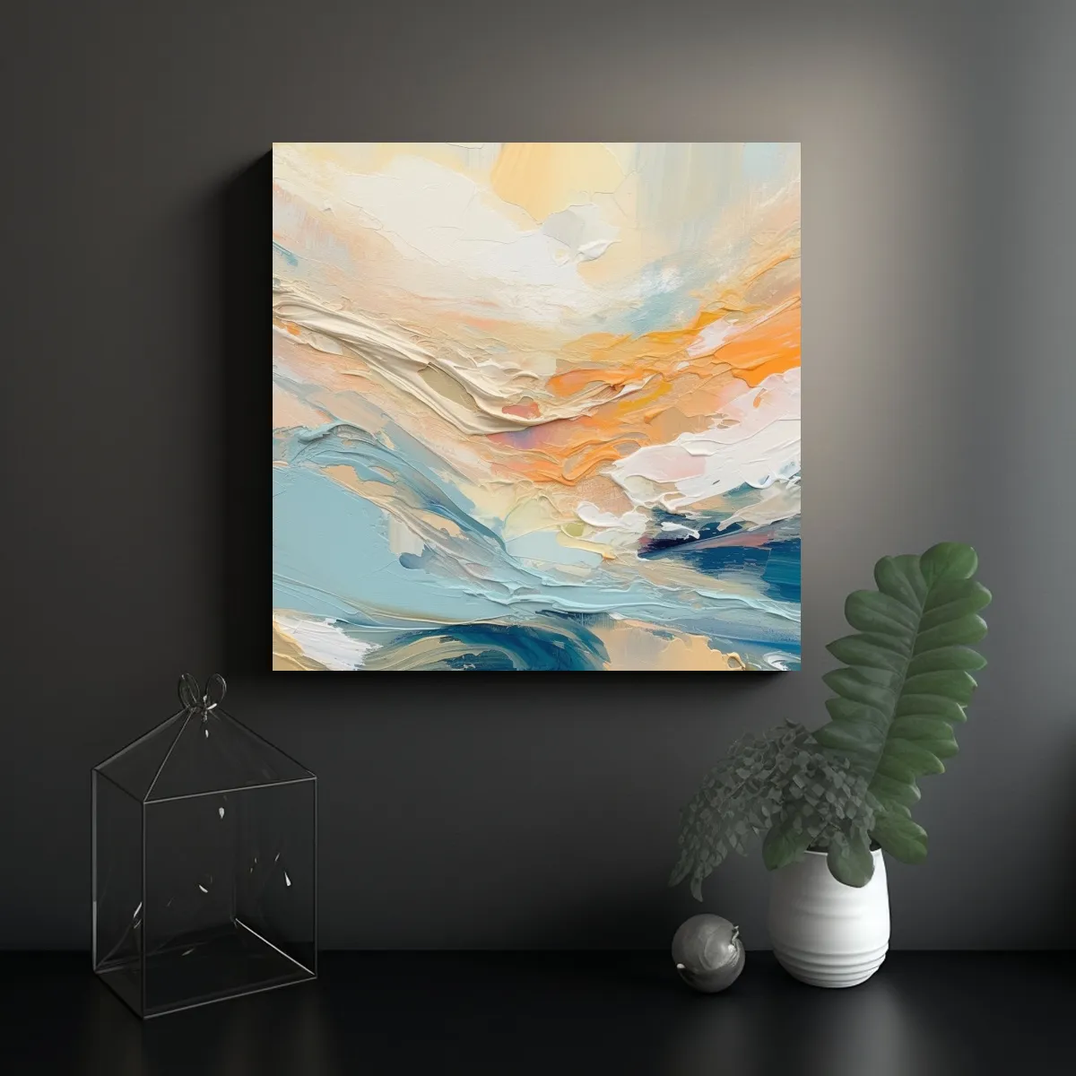 GENERICO - Pintura En Lienzo Moderna A Todo Color Crea Una 70x70 Cm