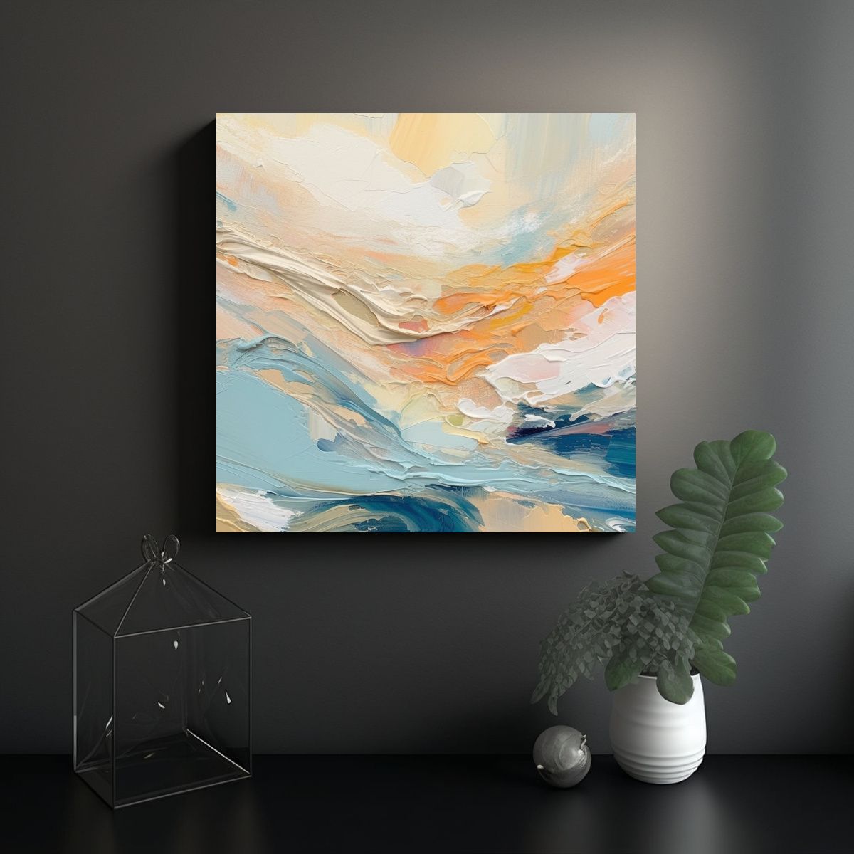 GENERICO - Pintura En Lienzo Moderna A Todo Color Crea Una 50x50 Cm