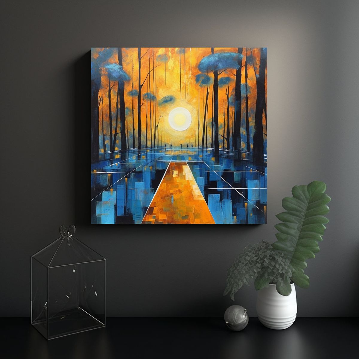GENERICO - Pintura Abstracta Moderna Estilo óleo Para 90x90 Cm