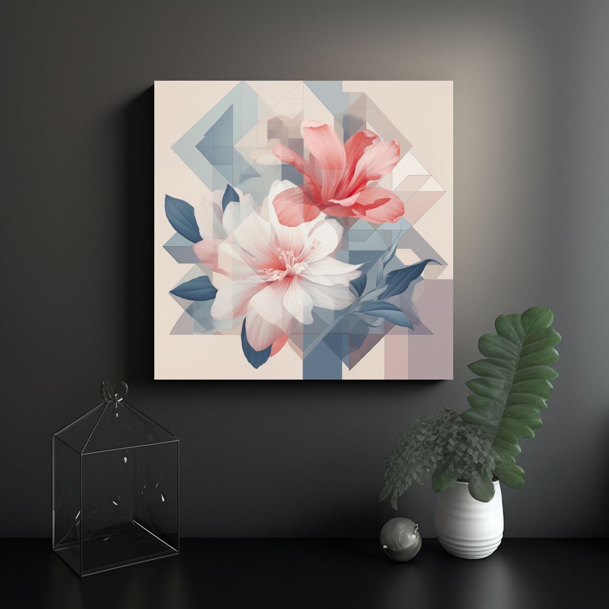 GENERICO - Cuadros Decorativos Estilo Suave Geométrico Con 90x90 Cm