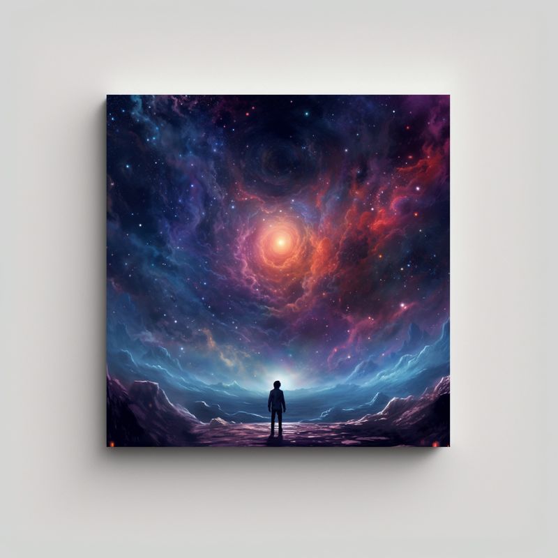 GENERICO - Cuadro Abstracto Cosmos Para Decoración Vibrante 80x80 Cm
