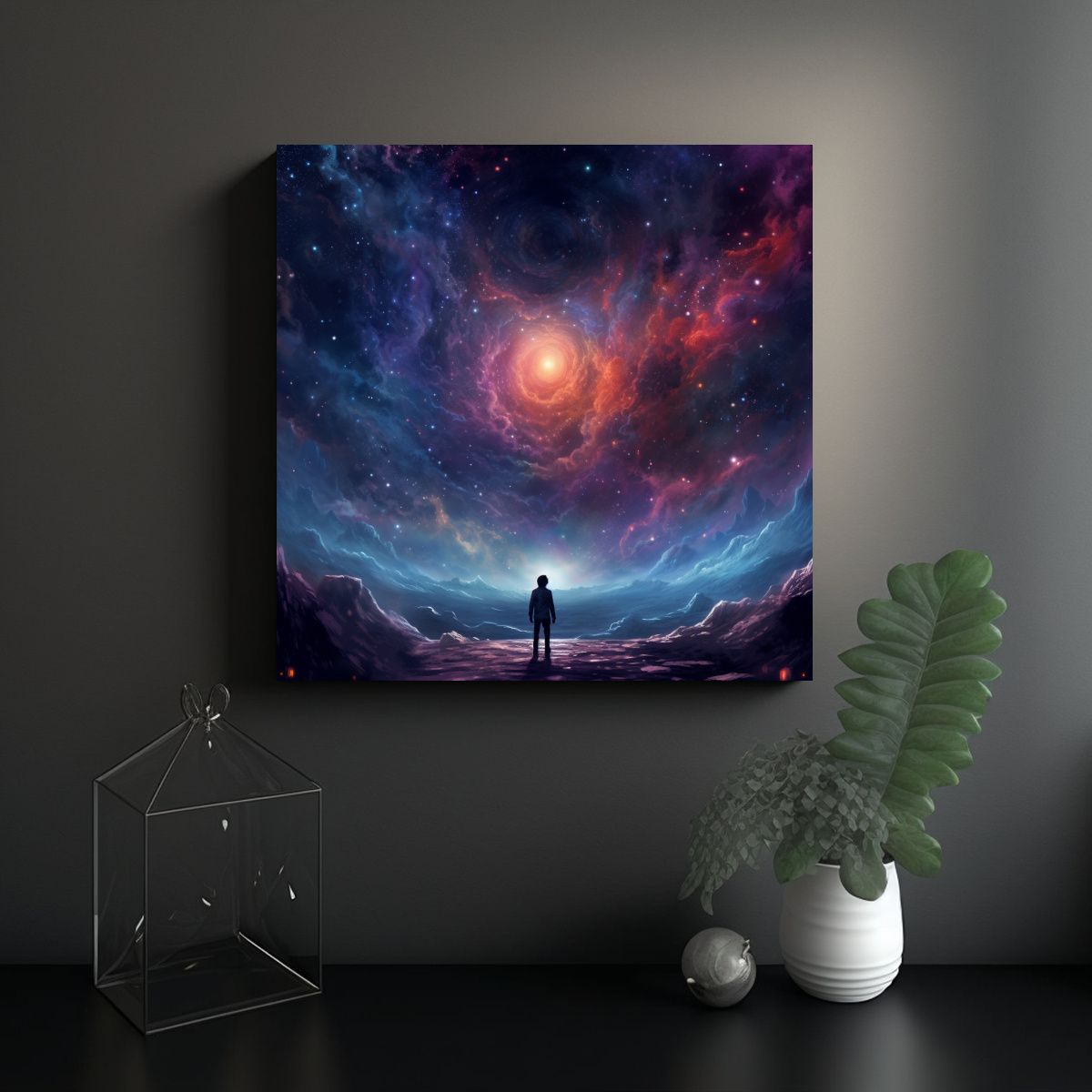 GENERICO - Cuadro Abstracto Cosmos Para Decoración Vibrante 80x80 Cm