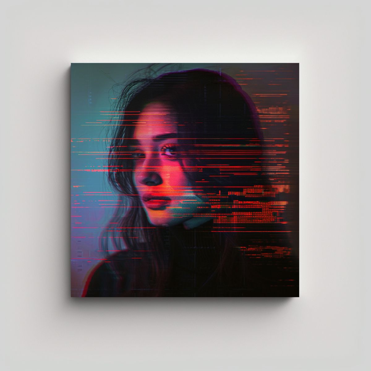 GENERICO - Pinturas Decorativas Con Efecto Glitch Para 90x90 Cm