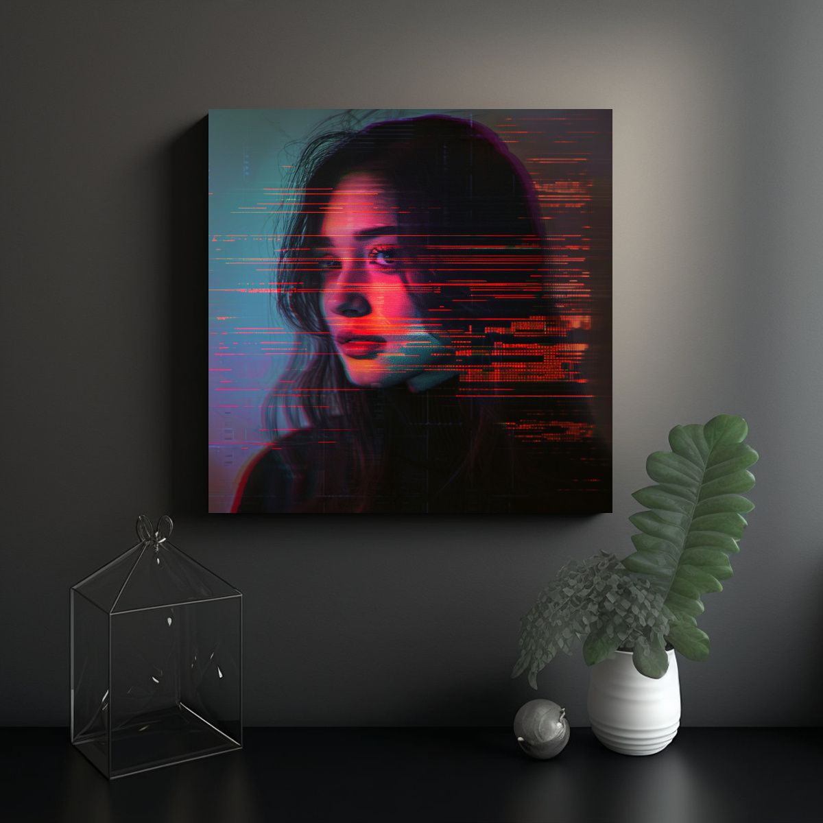GENERICO - Pinturas Decorativas Con Efecto Glitch Para 90x90 Cm