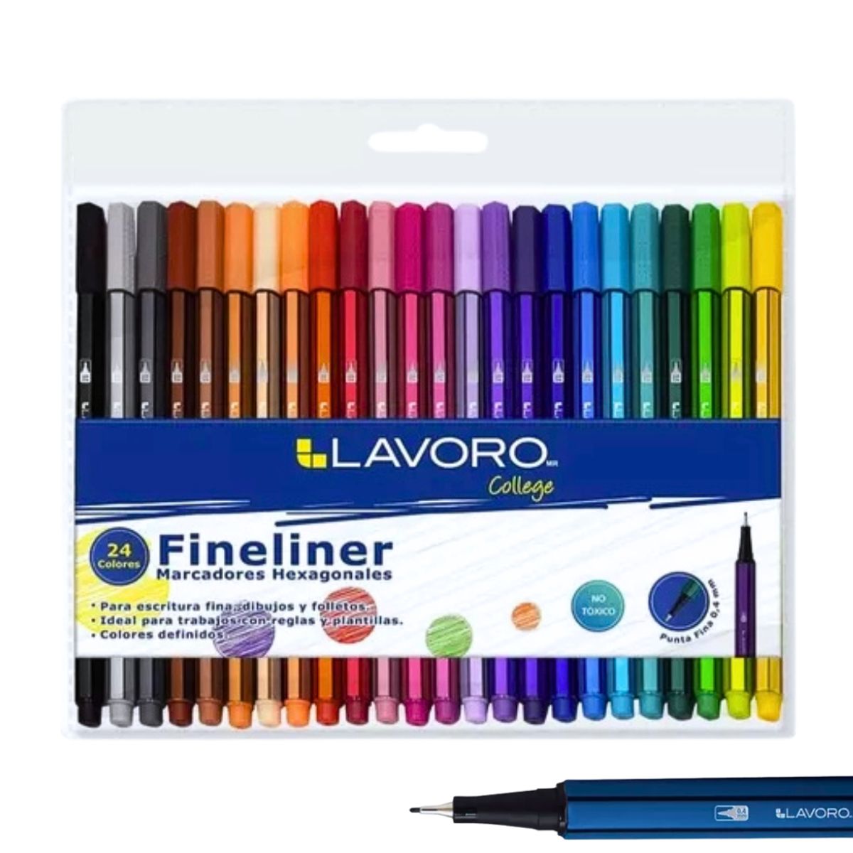 LAVORO - Set 24 Tiralíneas Punta Fina 0.4 Mm Lavoro