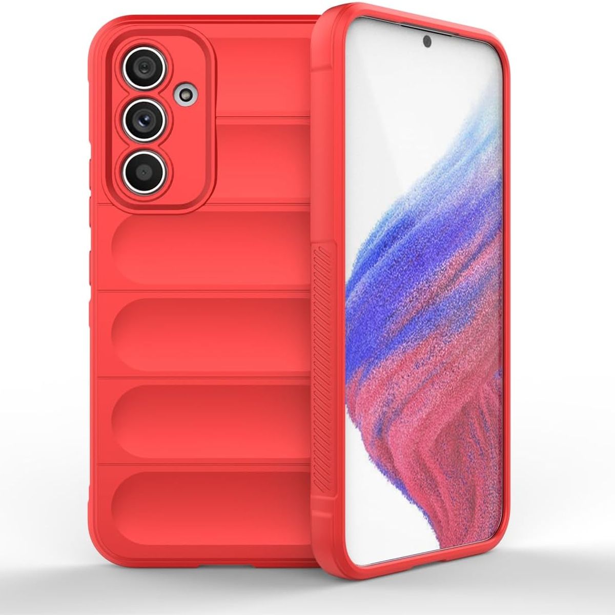 GENERICO - Carcasa para Samsung A56 5G Robusta Proteccion Camara - Rojo