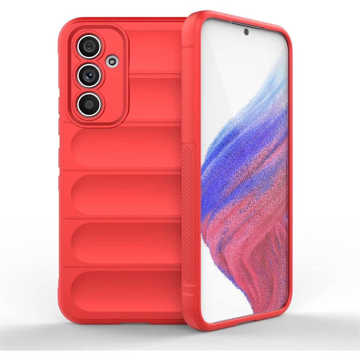GENERICO - Carcasa para Samsung A56 5G Robusta Proteccion Camara - Rojo