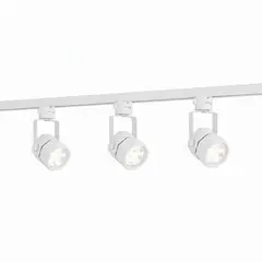 WANT - Lámpara 3 Focos Blancos Hexagonal Luz Cálida con Riel de 1 metro