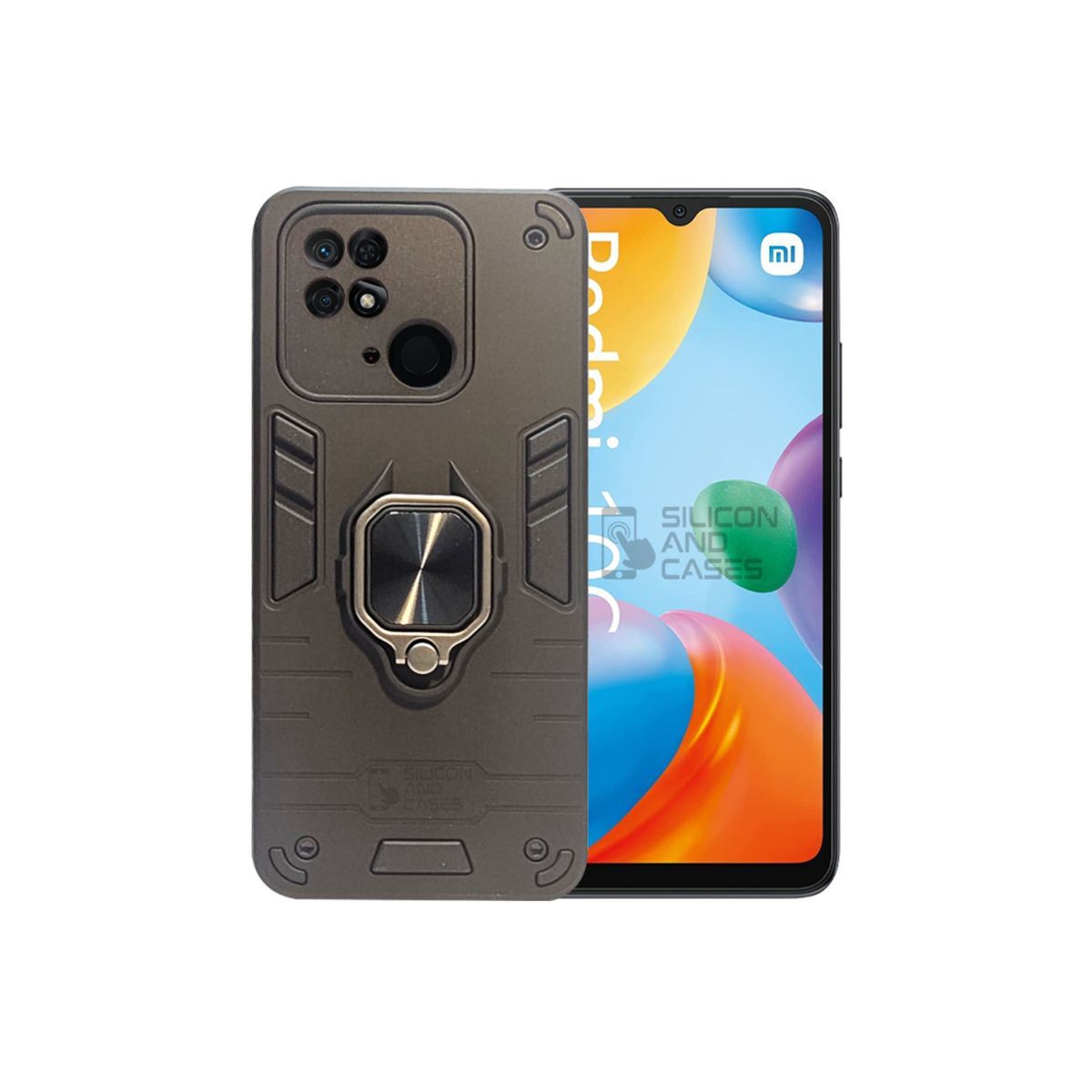 GENERICO - CARCASA ANILLO ANTIGOLPE PARA CELULAR XIAOMI REDMI 10C NEGRO