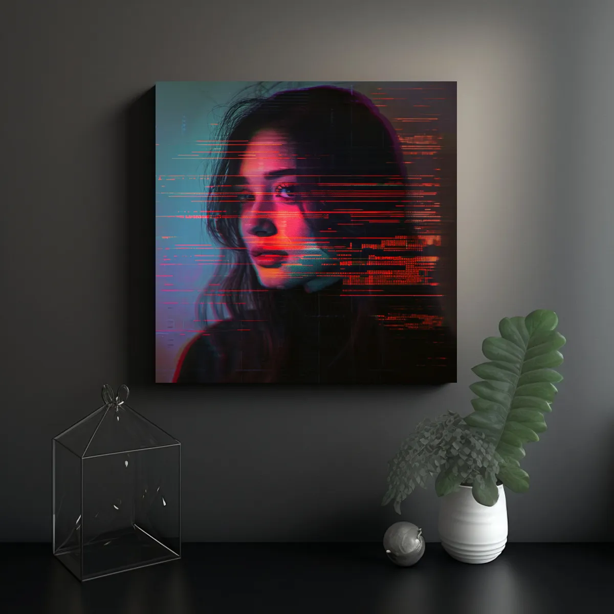 GENERICO - Pinturas Decorativas Con Efecto Glitch Para 60x60 Cm