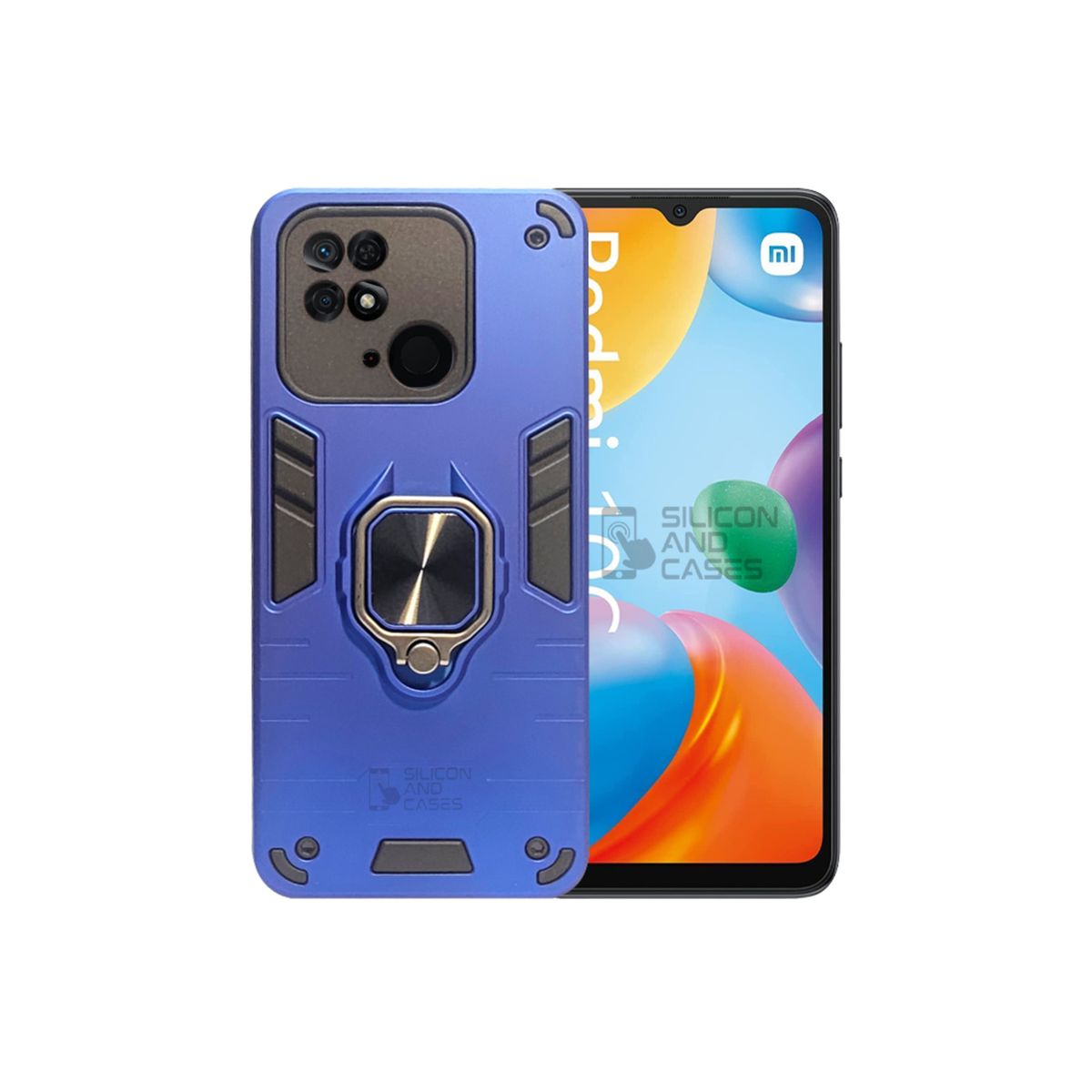 GENERICO - CARCASA ANILLO ANTIGOLPE PARA CELULAR XIAOMI REDMI 10C AZUL