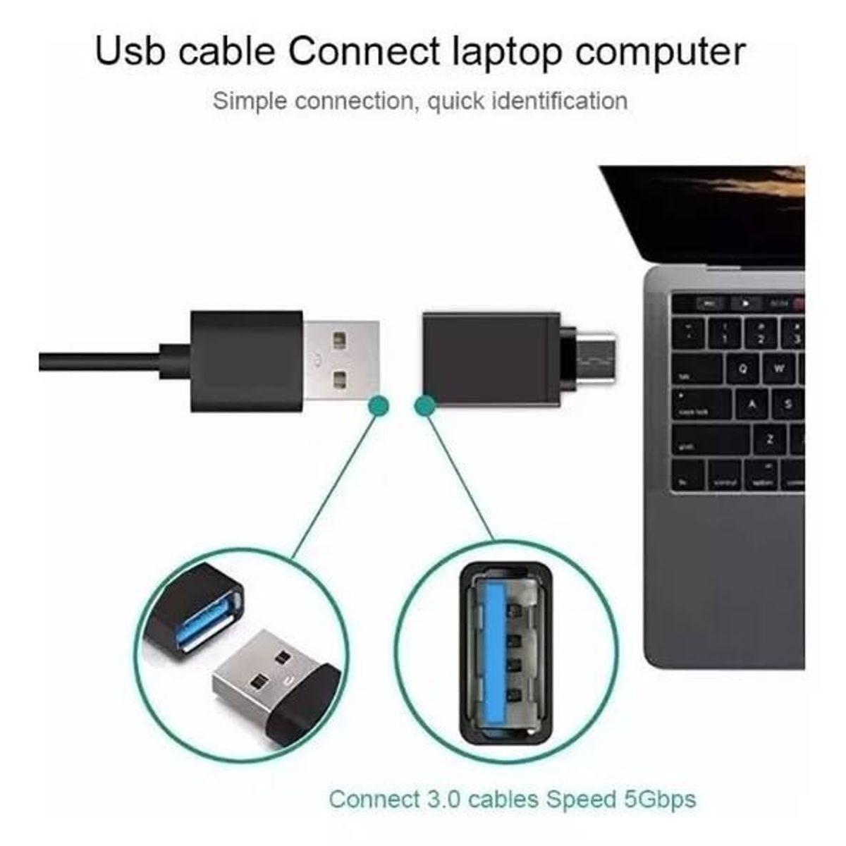 Adaptador USB tipo c macho a usb tipo hembra 3.0, marca GENERICO - Foto Principal