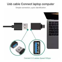 GENERICO - Adaptador USB tipo c macho a usb tipo hembra 3.0