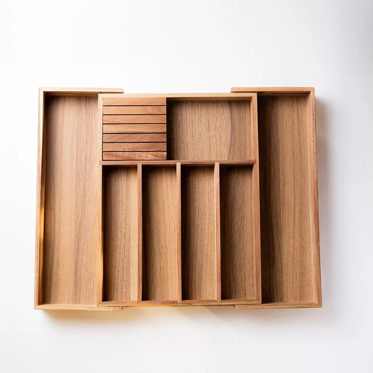 GENERICO - Organizador De Cubiertos Acacia De Cocina Extensible Cajón