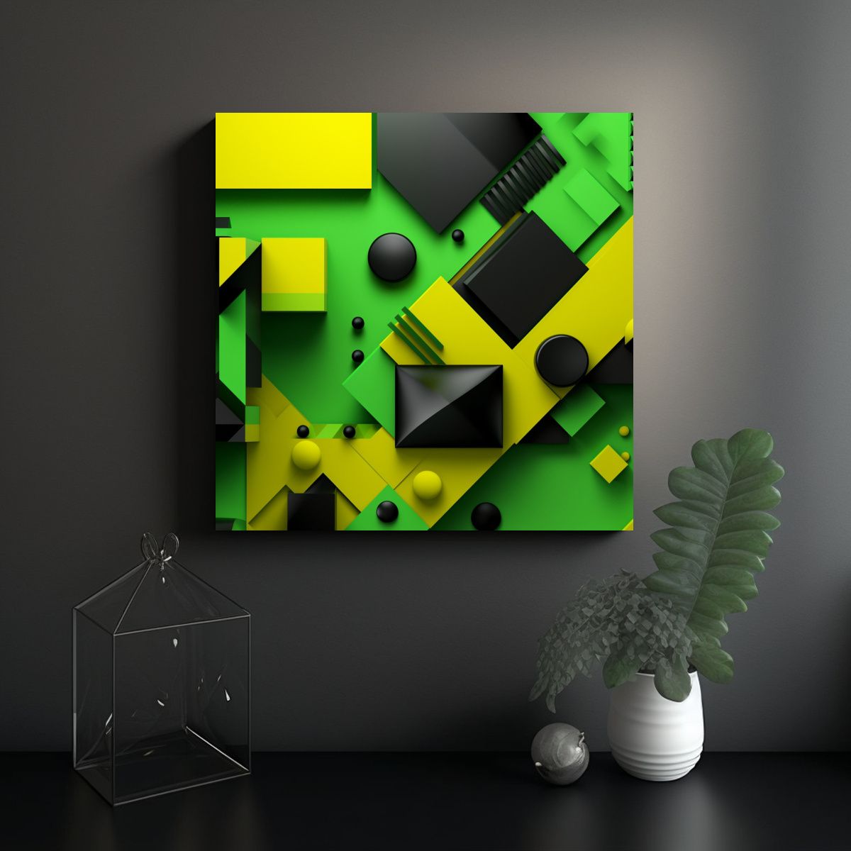 GENERICO - Cuadro Abstracto Estético Horizontal De Alta 70x70 Cm