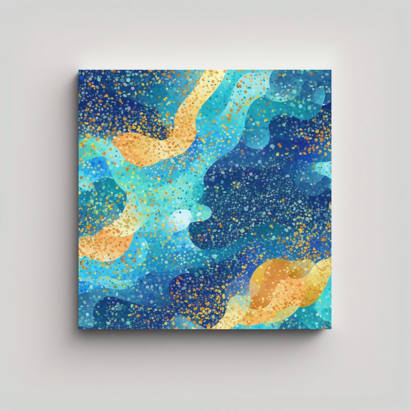 GENERICO - Diseño De Patrón Con Arena Azul Brillante Y 50x50 Cm